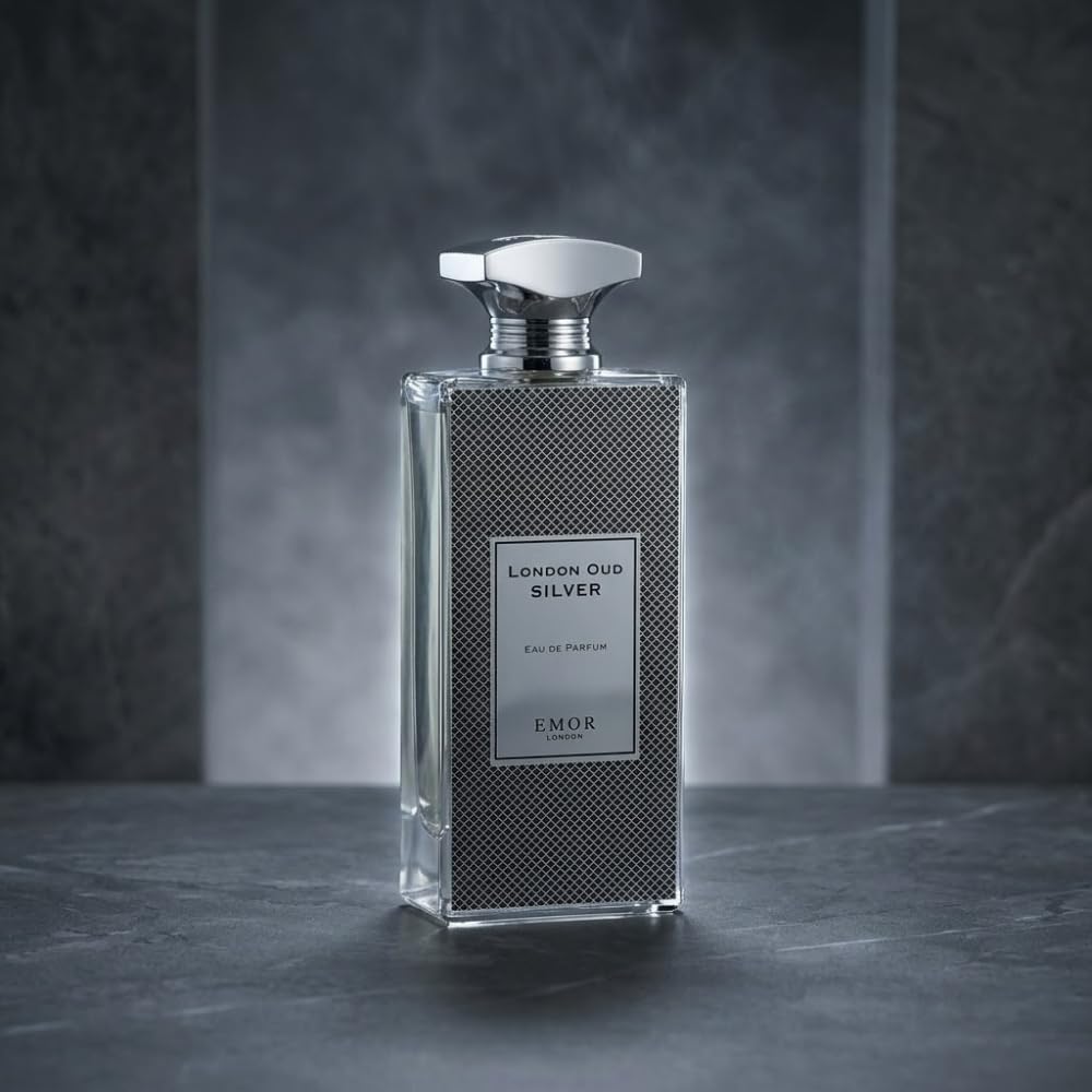 عطر ايمور او دو بارفان عود سيلفر من لندن 125 مل - عطر خشبي جلدي رجالي يدوم طويلاً
