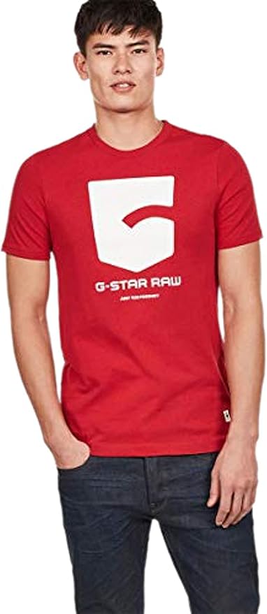 G-Star Raw Graphic 47 T-Shirt (Graphic 47 T-Shirt) Asian Size Logo T-Shirt, Deep Flame