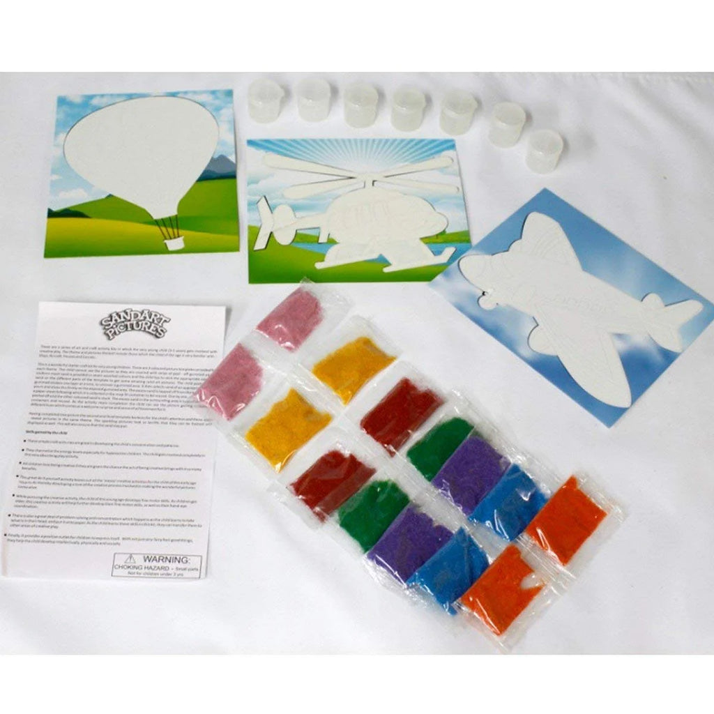 Suggested Name: Toykraftt Sand Art Pictures - Aircraft & Hot Air Balloon Craft Kit for Kids
