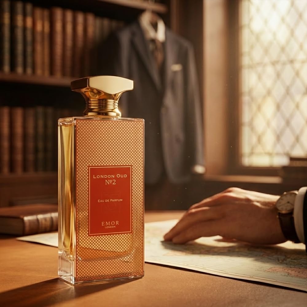 عطر EMOR Eau de Parfum London Oud No. 2 بحجم 125 مل – عطر خشبي مائي يدوم طويلاً للرجال بلمسات حمضية بحرية