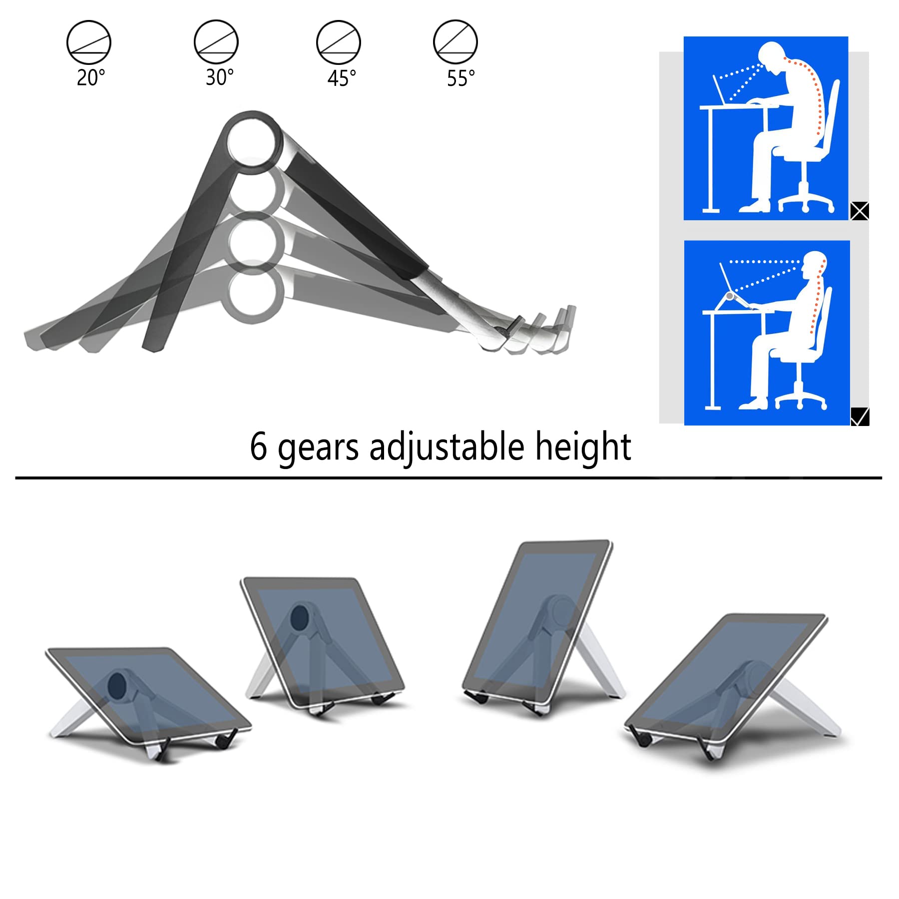 Neowism Laptop Stand for Desk,Adjustable Portable Laptops/ipads Holder(white).