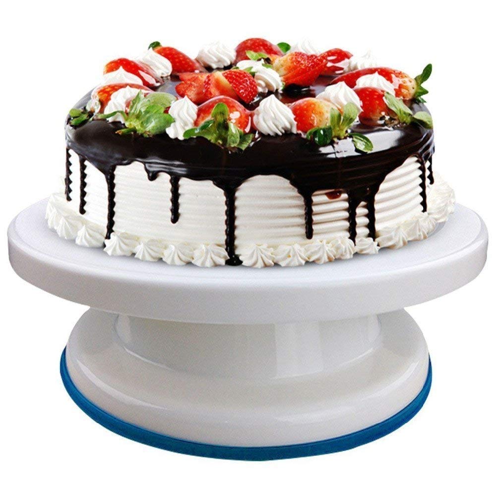 Round Rotating Cake Turntable - 28cm Decorating Stand (Multicolor)