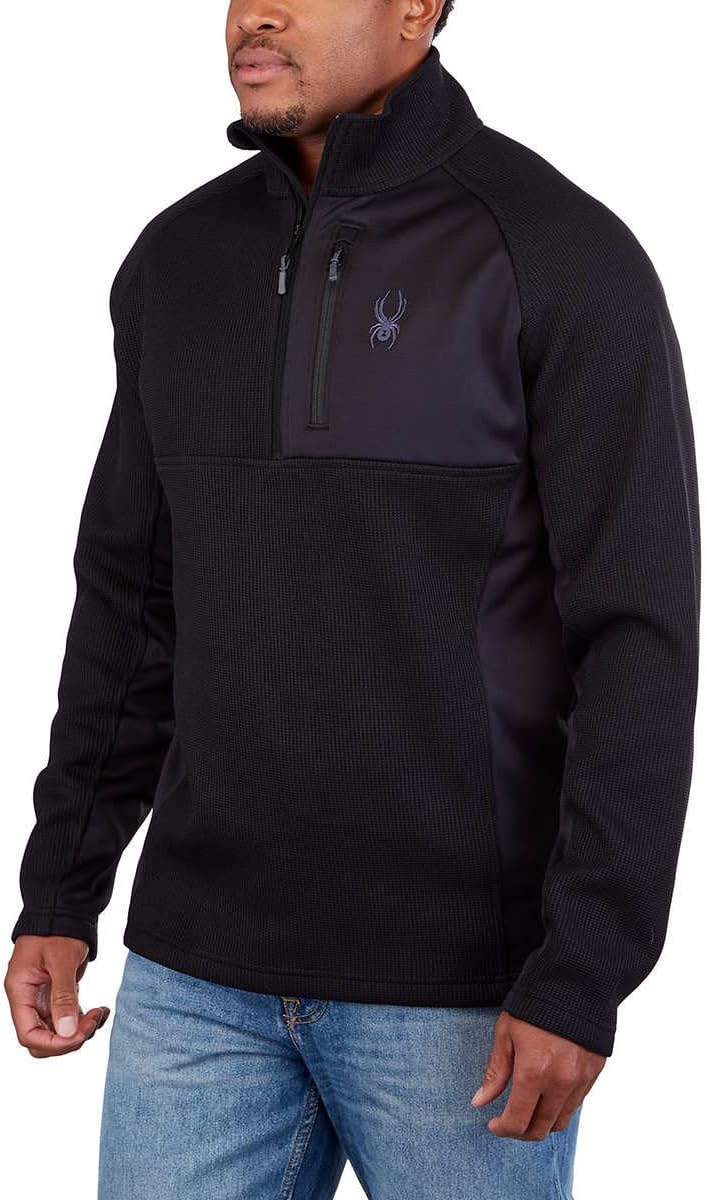 SIZE: M - Spyder Men's Gait Half zip jacket, Black.