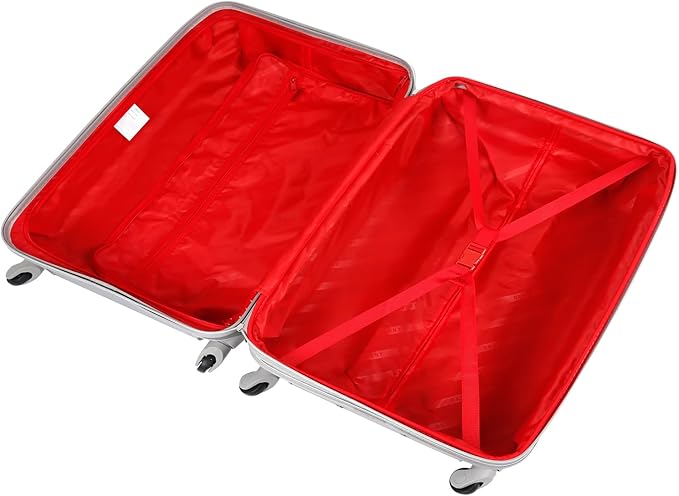 DKNY Charm Silver Luggage Expandable Lightweight Spinner Suitcase with TSA Lock Luggage