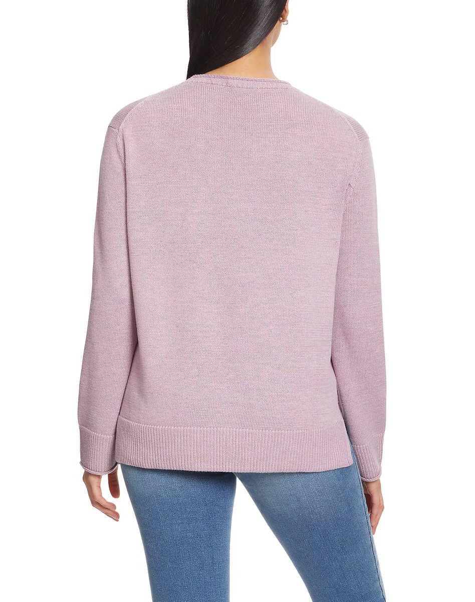 SIZE: L - Ella Moss Women's Crewneck Pullover Sweater (US, Alpha, Small, Regular, Regular, Purple)