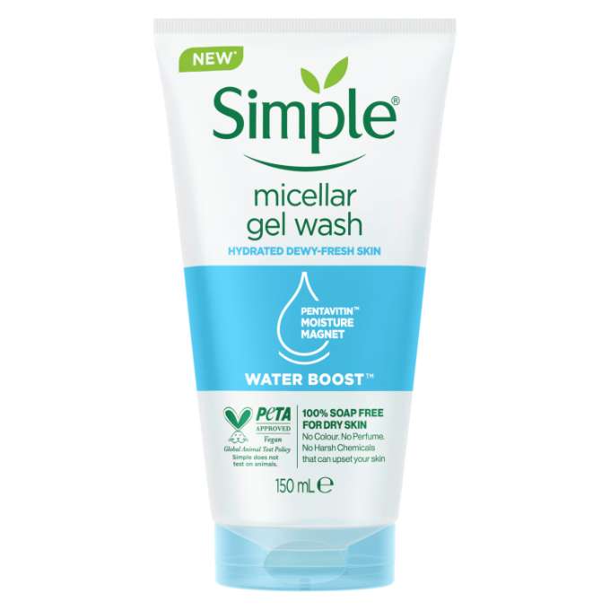 Simple Water Boost Micellar Facial Gel Wash | 150 ml