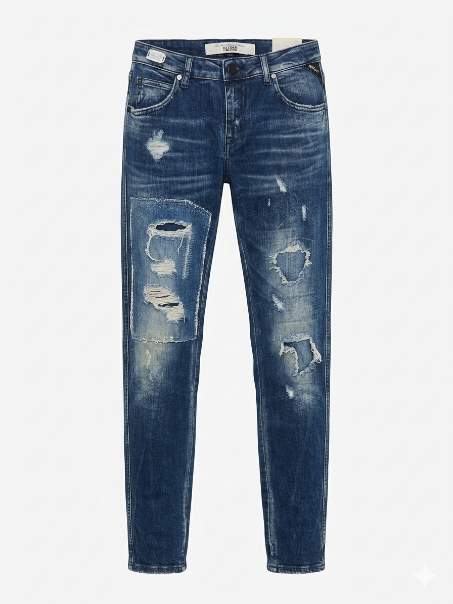 REPLAY RIPPED JEANS SLIM FIT FOR MEN