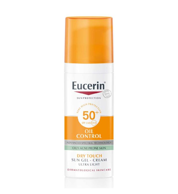 Eucerin Face Sunscreen Oil Control Gel-Cream Dry Touch, High UVA/UVB Protection, SPF 50+, Light Texture