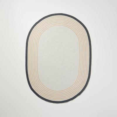 SEALED - Bordered Color Block Braided Jute Area Rug Cream/Natural - Hearth & Hand™ with Magnolia