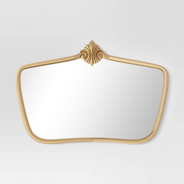 SEALED - 90 CM X 60 CM - Cast Decorative Metal Wall Mirror Gold - Threshold - D (Open Box)