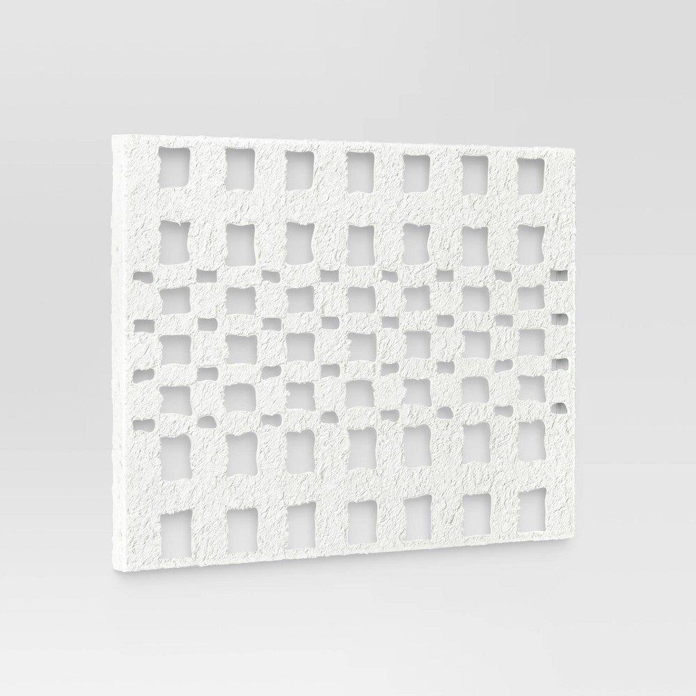 76 cm X 56 cm -  Metal and Paper Pulp Geometric Wall Sculpture Off-White - Threshold™