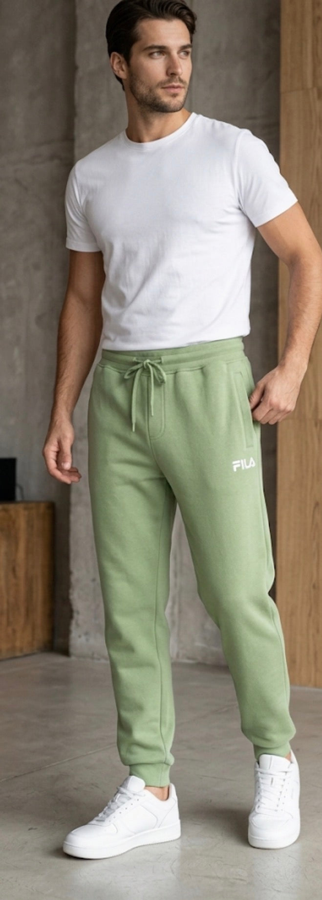 FILA GREEN SWEATPANTS FOR MEN(sm13b638-315)