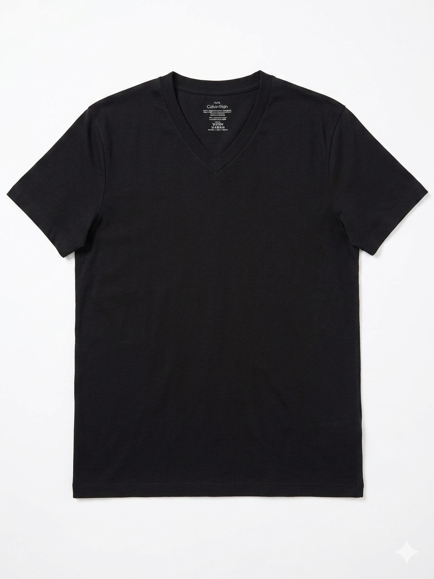 CALVIN KLEIN BLACK V NECK T-SHIRT FOR MEN