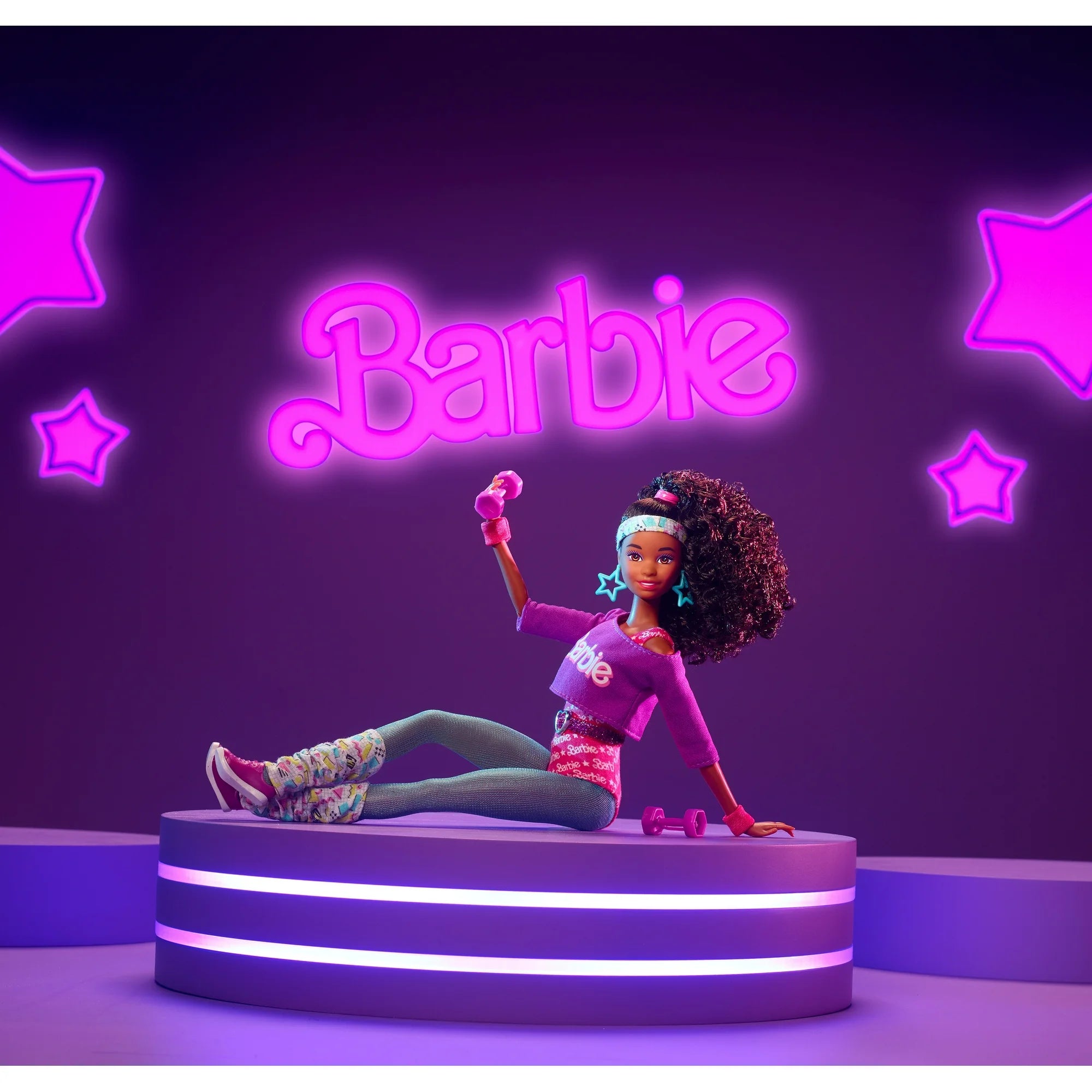 Barbie Rewind 80s Edition - Workin’ Out. Brand New Collector Doll & Stand. NRFB