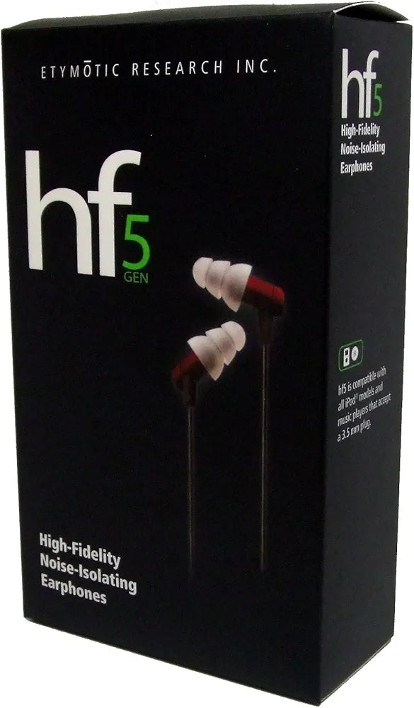 Etymotic Hf5 - Headphones (Intraaural, In-ear, 20 - 15000 Hz, Wired, 1.2m, Red)