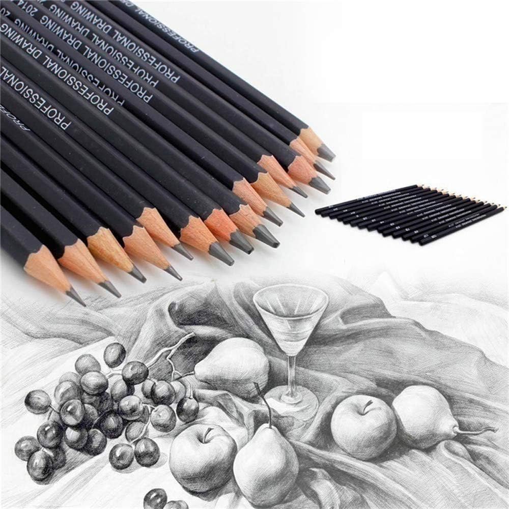 Flamingo Sketching Grade Pencil Set - Black (12-Pack)