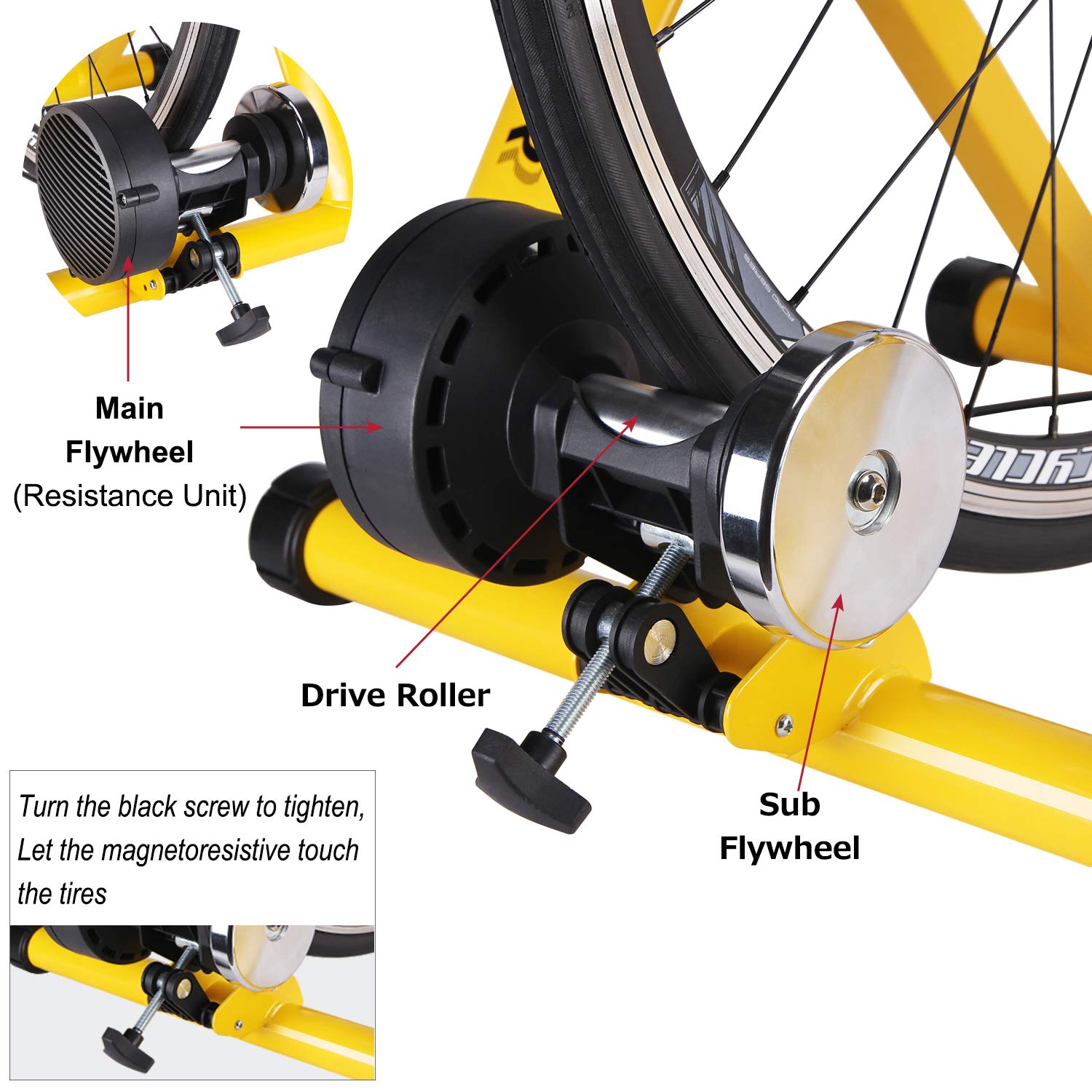 Bike Trainer, Magnetic Bicycle Stationary Stand for Indoor Exercise Riding