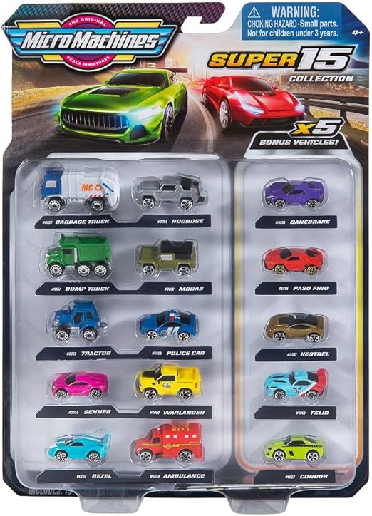 MicroMachines Super 15 Collection, Multipack of 15 Pieces, MMW0043, multi color