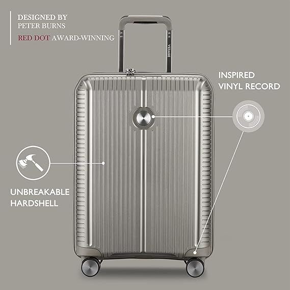 Verage 3 piece Luggage Sets,Expandable Hardside Suitcase with Spinner Wheels Luggage for Travel,TSA Approved (20/24/28-Inch,Champagne)