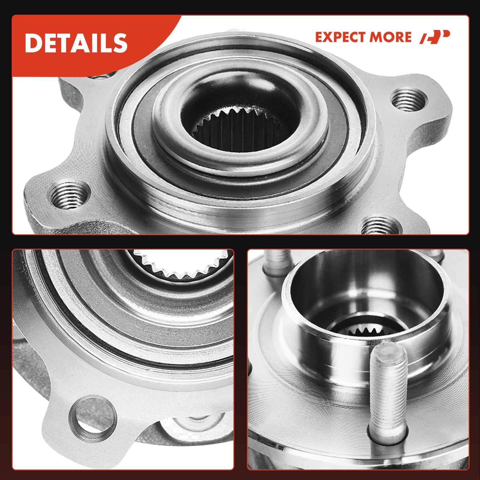 A-Premium 2 x Rear Wheel Bearing and Hub Assembly with 5-Lug Compatible with Ford Escape 2013-2019 & Lincoln MKC 2015-2019, AWD Only
