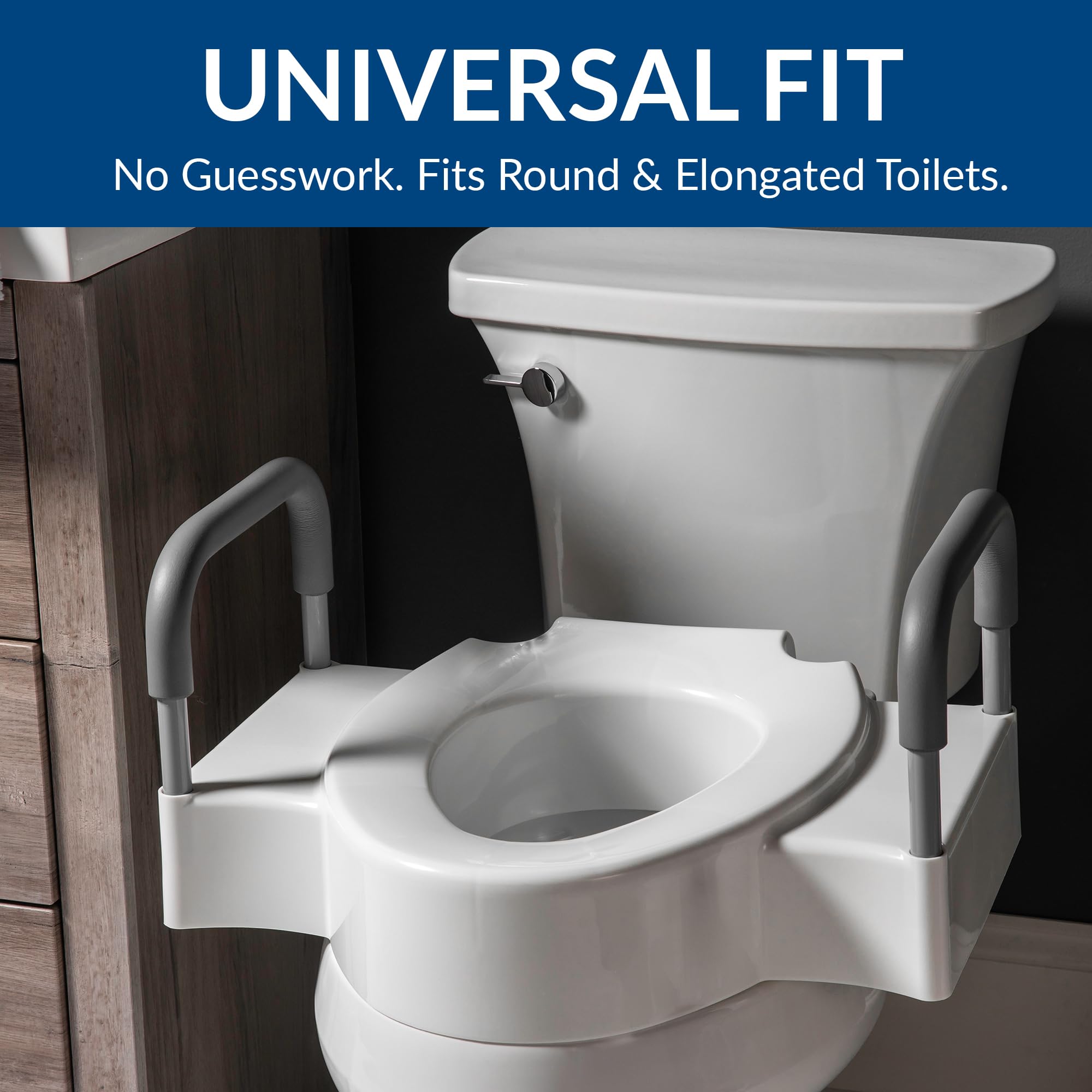 Bemis Rise Toilet Seat with Dual Lock and Security Arms