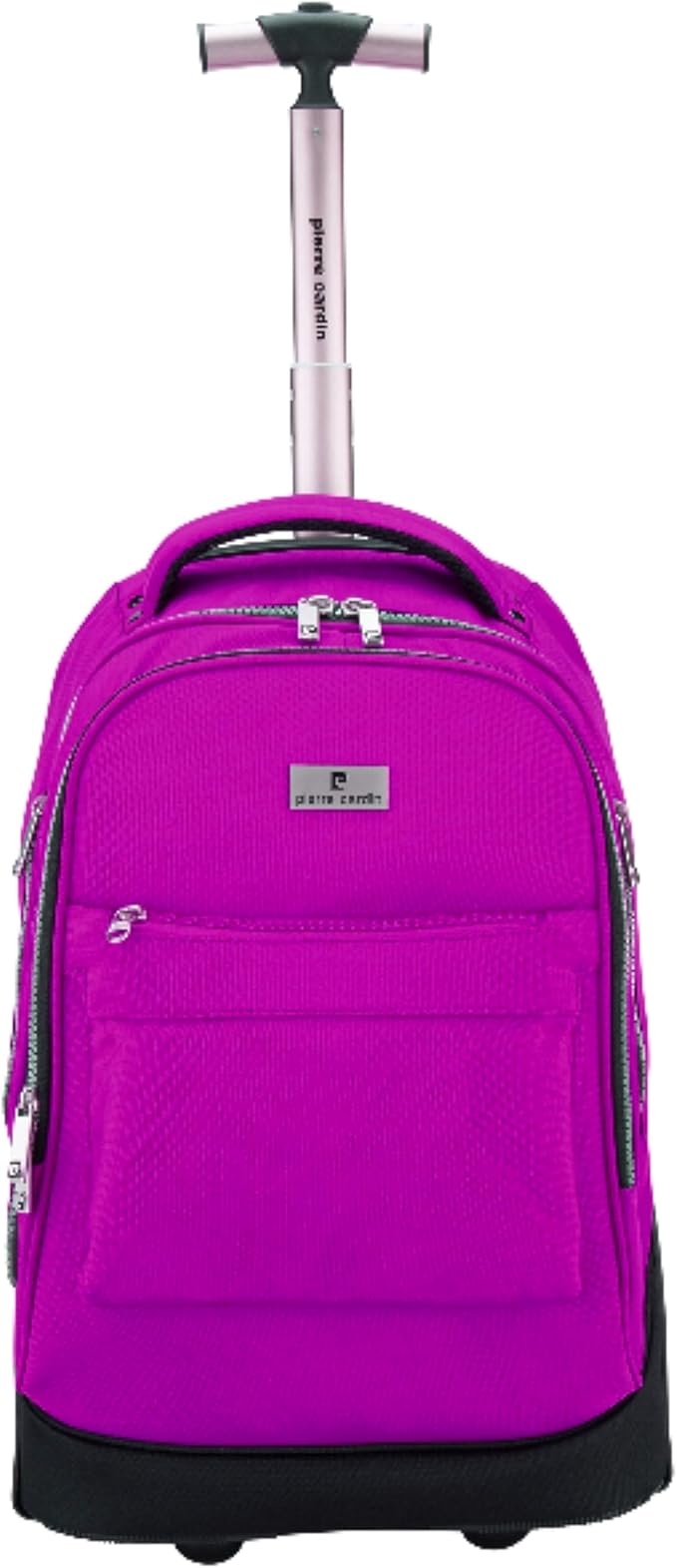 Pierre Cardin Trolley backpack School bag 3 PCS set All in One 2 BIG WHEEL Rolling Backpack Include Pencil case, Lunch bag and trolley backpack UNISEX PC87067-Purple