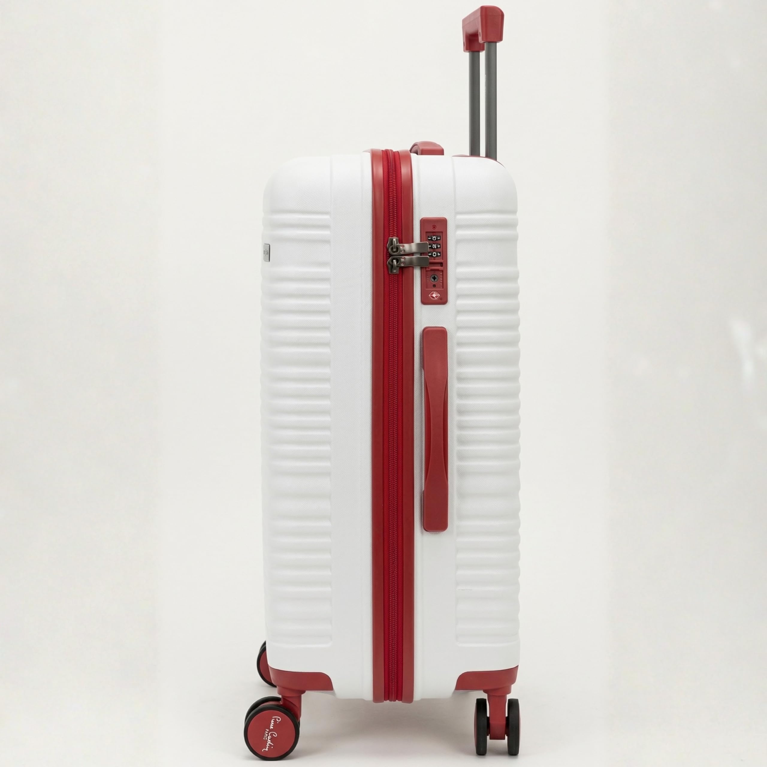 Pierre Cardin 3-Piece Hardshell Luggage Set – Lightweight, Expandable with 4 Silent Spinner Wheels & TSA Lock (White)