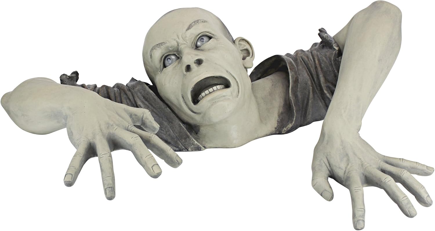 Design Toscano DB383020 The Zombie of Montclaire Moors Indoor/Outdoor Garden Statue Halloween Decoration, 31 Inches Wide, 19 Inches Deep, 8 Inches High, Full Color Finish