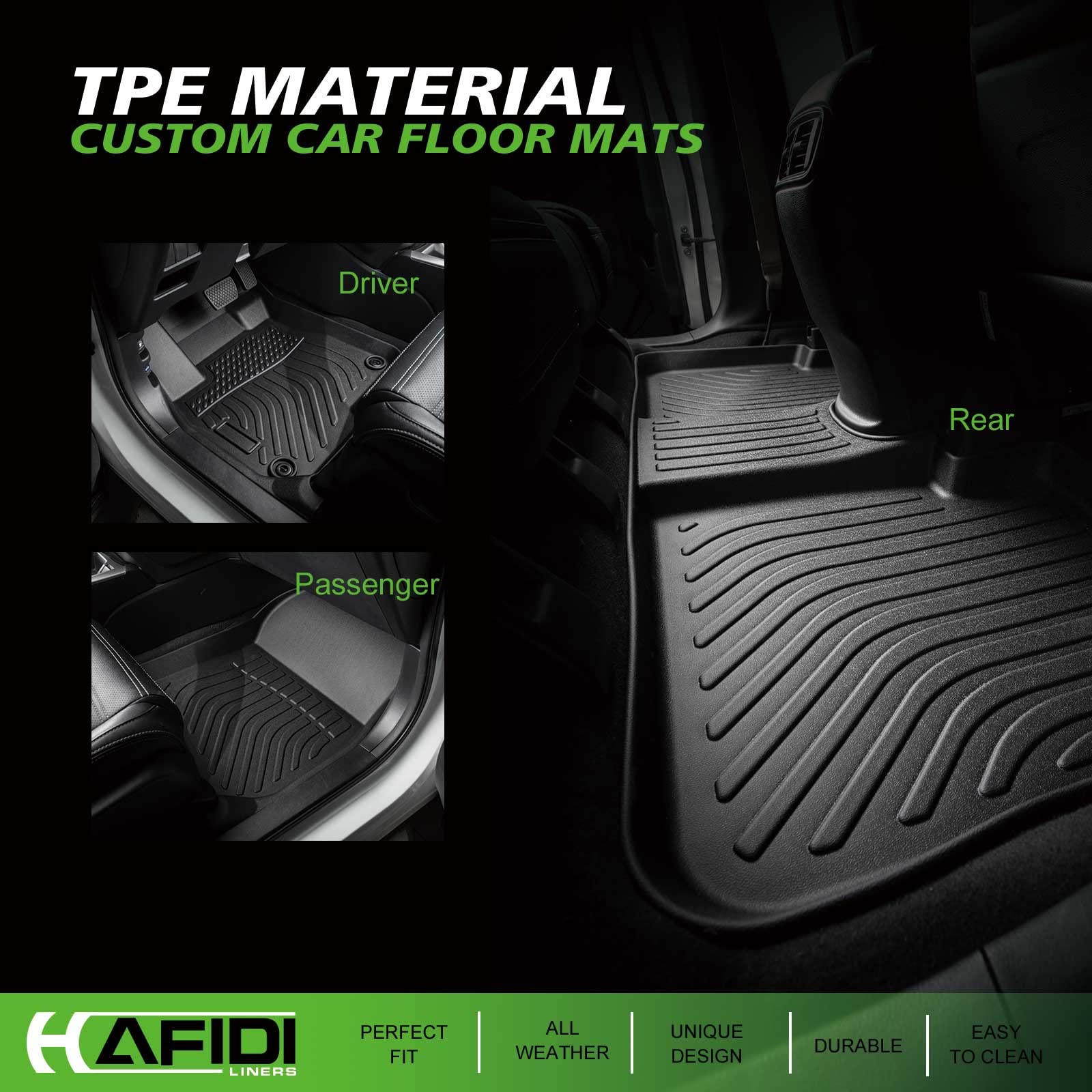 HAFIDI Floor Mats Custom for Hyundai Kona 2018-2023 (No Electric Models)