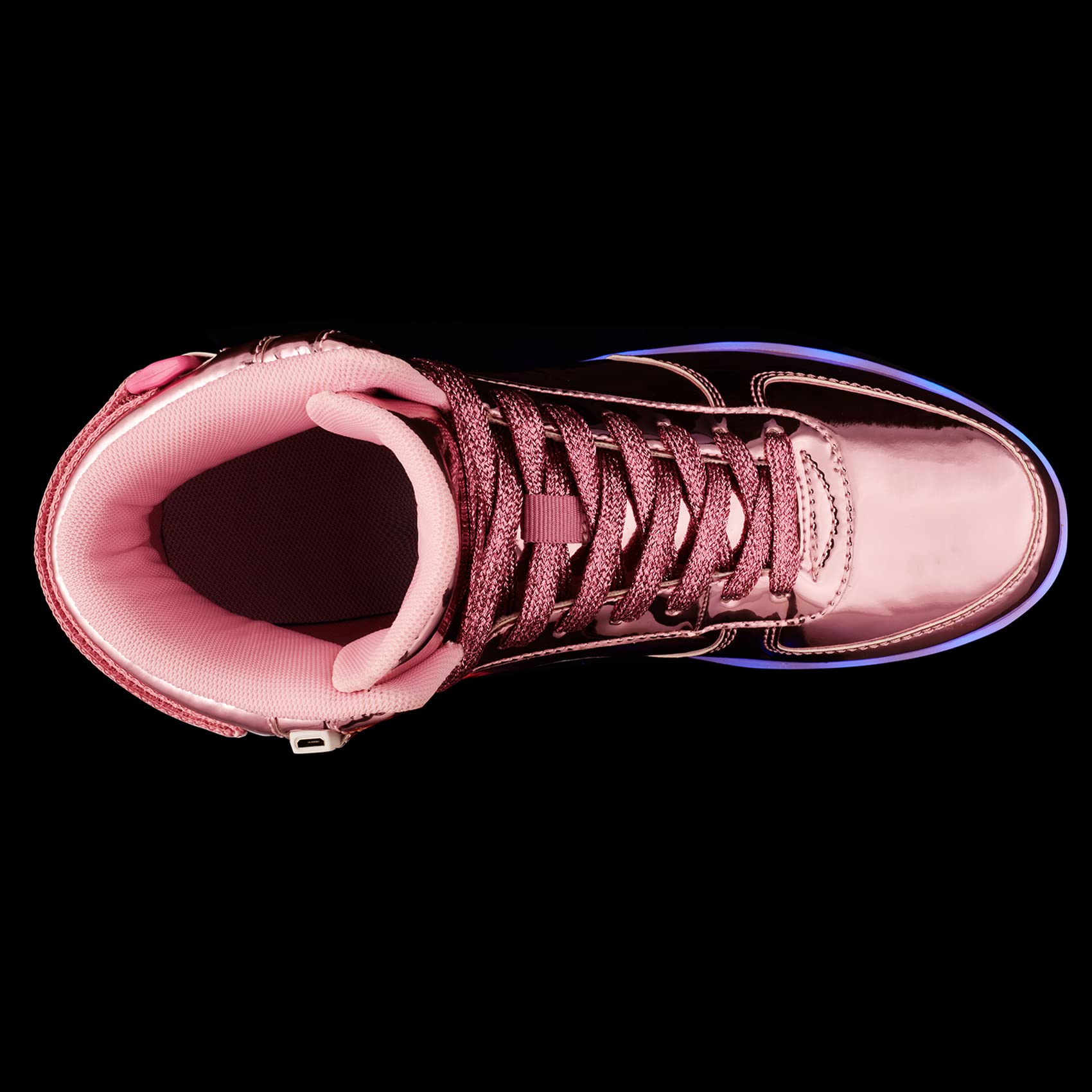 Size: 40 - DIYJTS Kids LED Light Up Shoes, Fashion High Top LED Sneakers USB Rechargeable Glowing Luminous Shoes, Pink