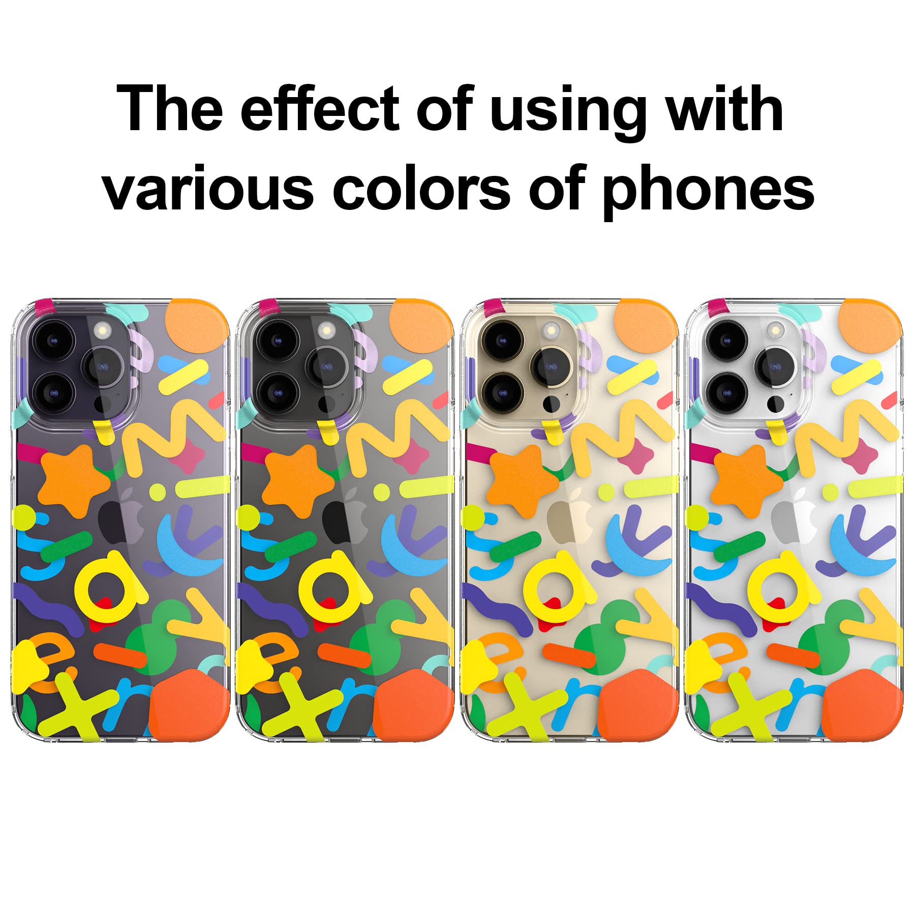 Senyimax for iPhone 14 Pro Max Case Stylish and Cute Double-Layer Letters Pattern Hard TPU Shockproof Protective Case Cover for Men Girls and Women (Multicolor)