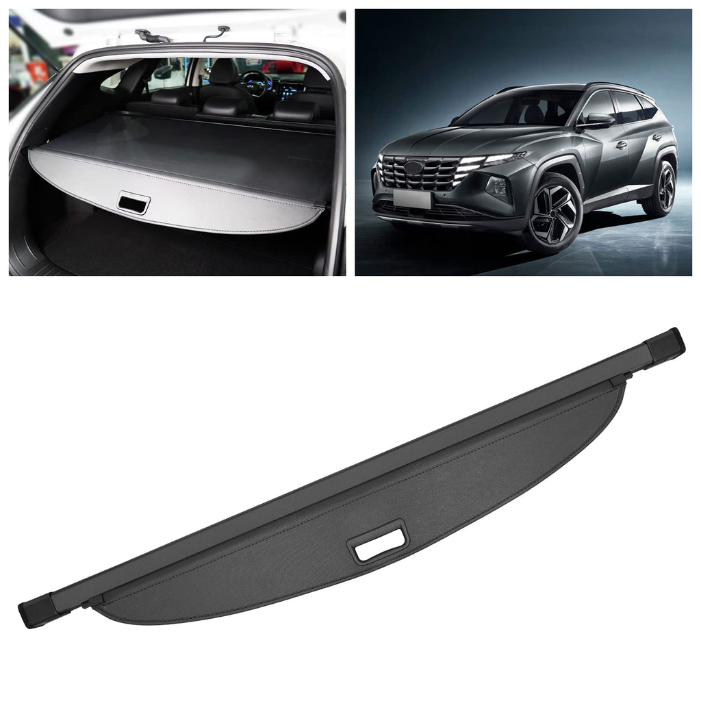 DiffCar Cargo Security Shade Cover for 2022 2023 Hyundai Tucson, Black Retractable Waterproof Trunk Cover Security Shade for Hyundai Tucson Accessories, Luggage Privacy Screen All Weather Protection