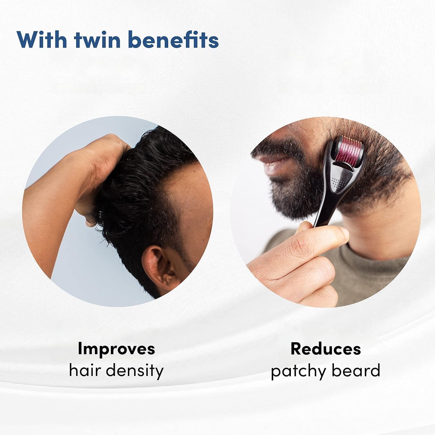 Derma Roller 0.5mm with 540 Titanium Needles : Skin Rejuvenation, Hair Growth, and Cellulite Reduction - Pain-Free Treatment for Thicker, Elastic Skin and Fuller Hair (Pack of 1)