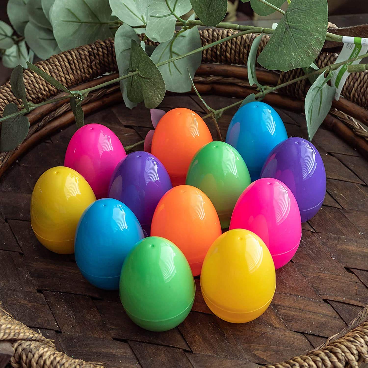 FUN LITTLE TOYS 12PCS Building Blocks Easter Eggs for Easter Egg Hunt Easter Basket Stuffers for Kids