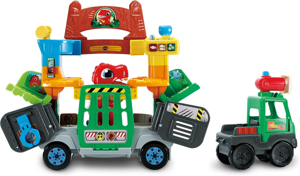 VTech Toot-Toot Friends 2-In-1 Dinosaur Park, Interactive Toy with Lights, Sounds and Music, Dinosaur Truck Toy for Kids, Toy Truck Vehicle Set for Kids