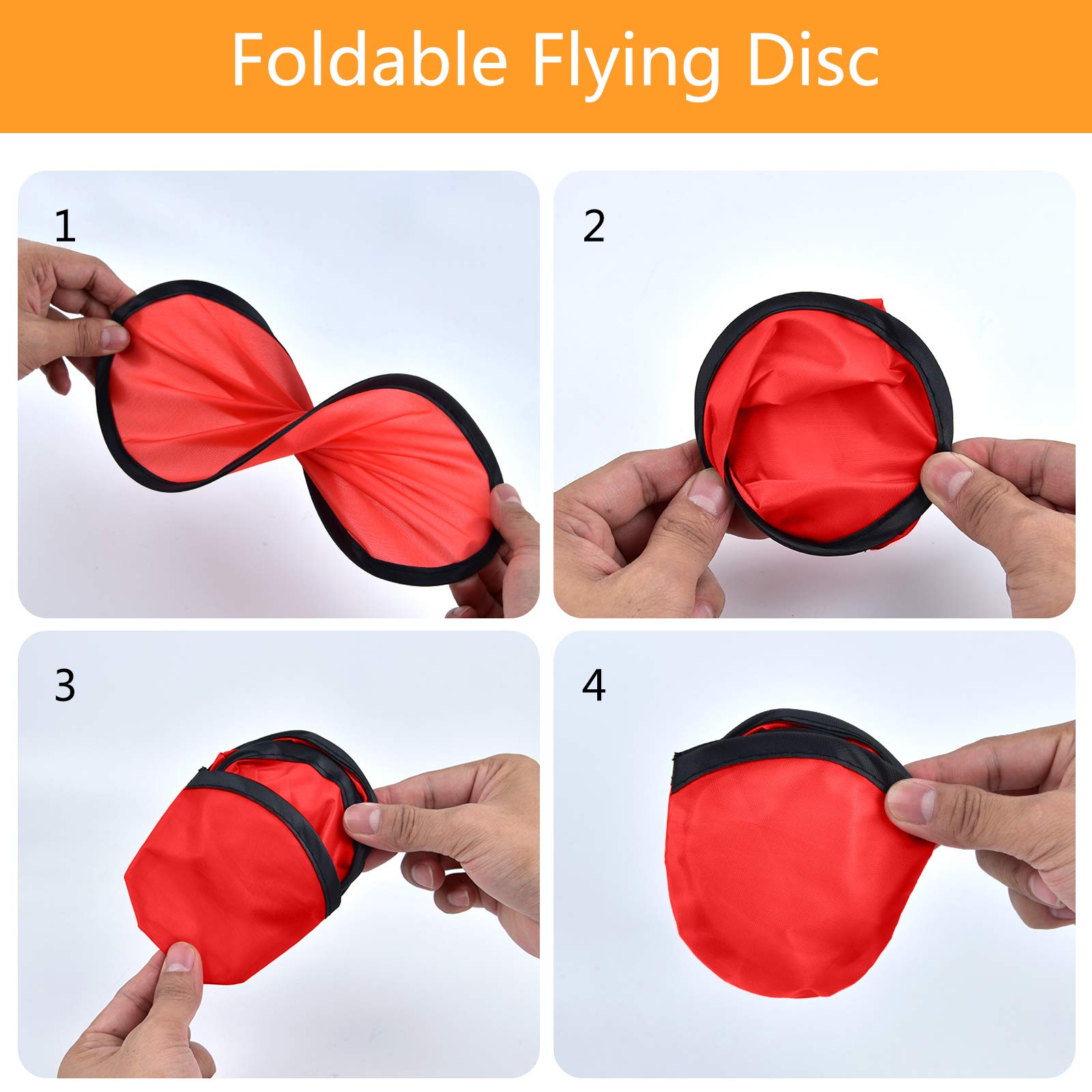 Mototo 30 Pieces Foldable Flying Disc Fans with Bag Folding Pocket Toy Set for Kids Fun Birthday Party Favors Summer Outdoor Activity Game Halloween Christmas, 5 Colors (10 inches)