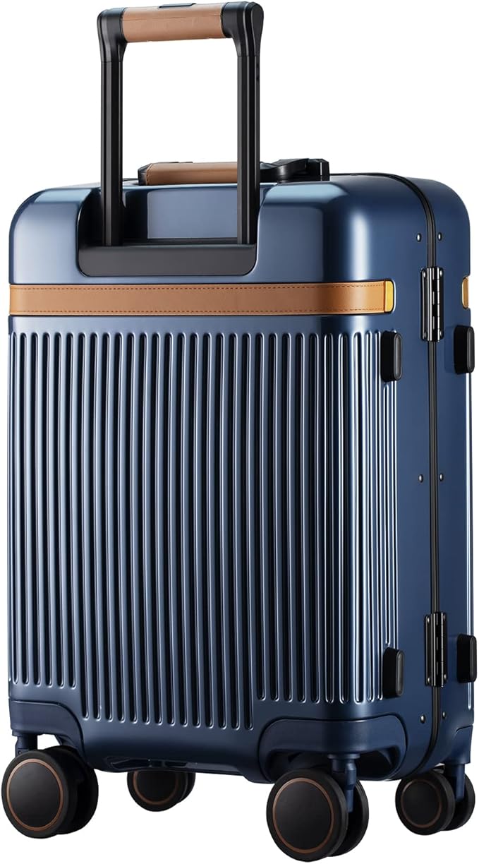 Verage Windsor PC Luggage with Aluminum Frame, Hardside Suitcase with spinner wheels, Blue, Carry-On 20-Inch