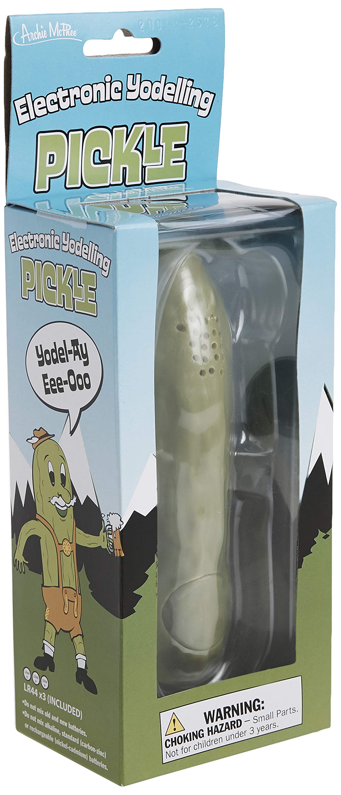Archie McPhee Yodeling Pickle: A Musical Toy, Fun for All Ages, Great Gift, Hours of Mindless Entertainment, Multi-colored-OB