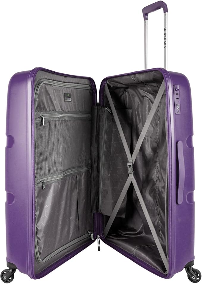 Sonada Unbreakable Luggage TSA Approved, ANTI Theft Double Zipper Suitcase for Travel, 4 Double Wheel (Set of 4, Acai Purple)