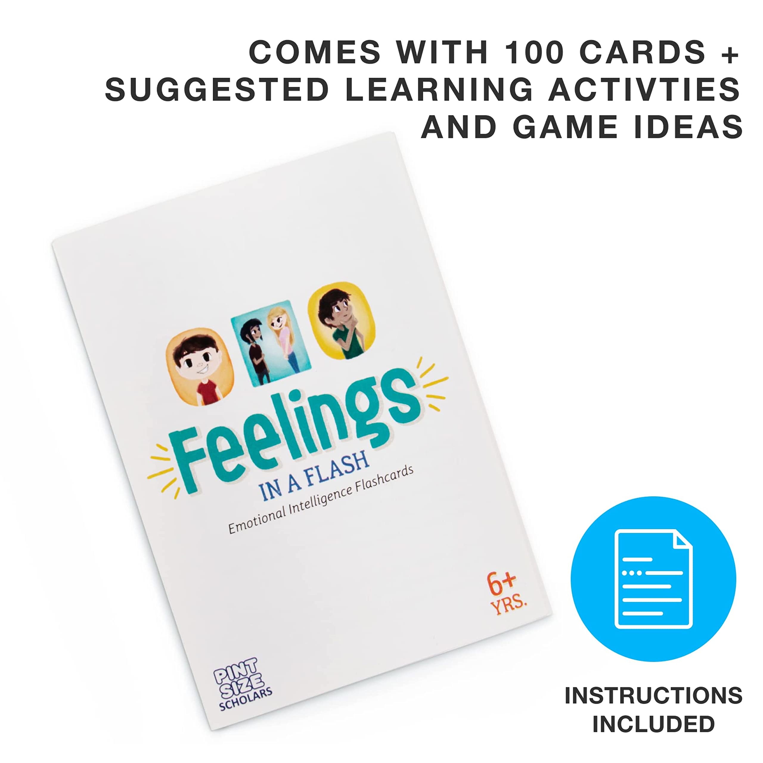 Brybelly Feelings In a Flash Emotional Intelligence Flashcard Game (50 Scenario Cards,50 Reaction Faces)