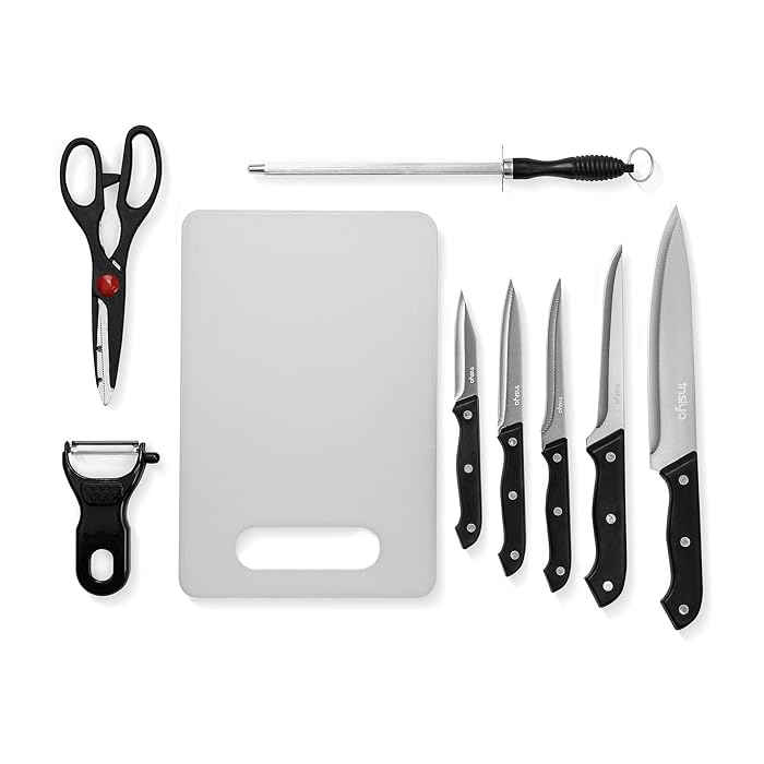 Insiya 9-Piece Silver Knife Set: Precision, Elegance, and Durability for Every Cut