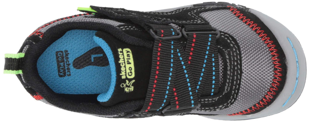 skecher Kids' Flex Play-Easy Pick Sneaker gray and black