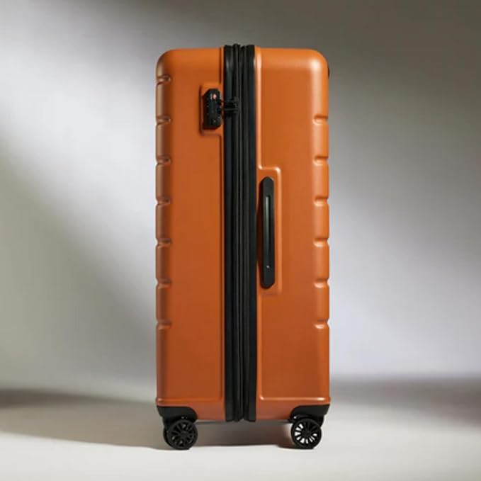 ANTLER Luggage Premium Polycarbonate Material TSA-combination lock, Lightweight Suitcase With 4 double spinner wheels And Expandable zip for Large and Medium (4717213015, Amber, 28T)