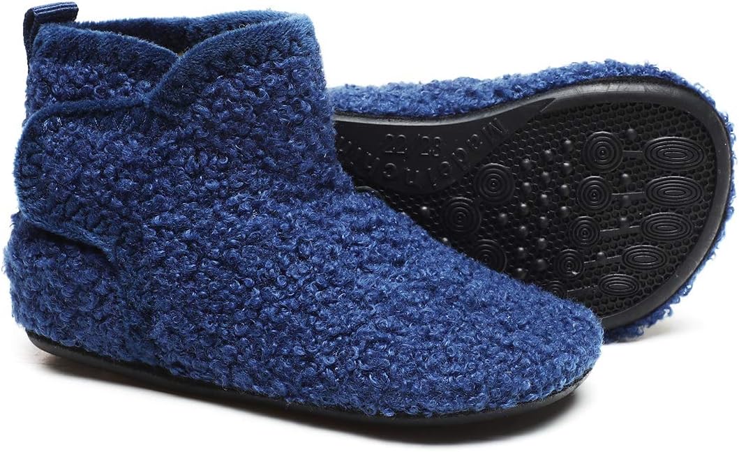 Toddler Kids Winter Warm Fuzzy House Slippers Bootie Lightweight Boys Girls Indoor Home Shoes