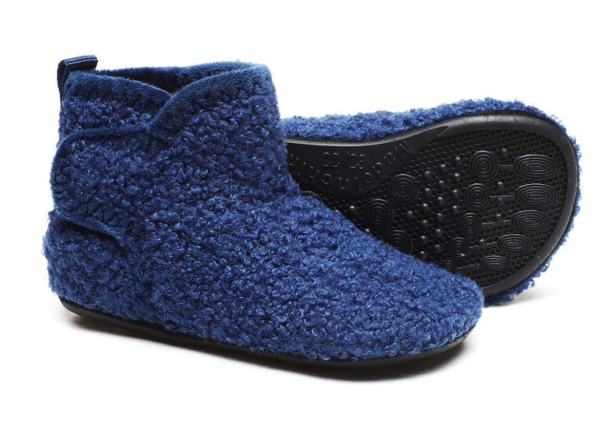 Toddler Kids Winter Warm Fuzzy House Slippers Bootie Lightweight Boys Girls Indoor Home Shoes