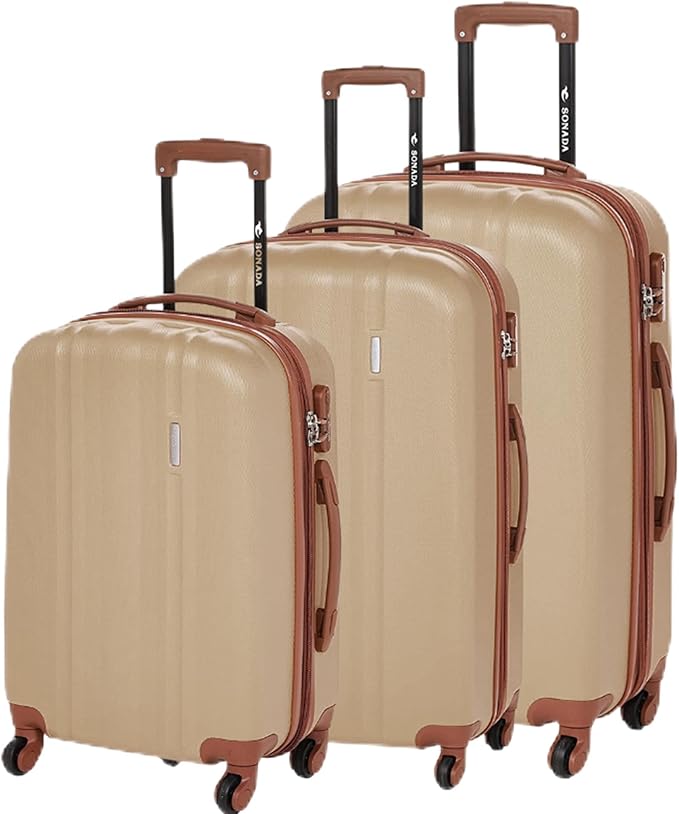 Sonada Hardside Luggage Set of 3 Expandable ABS-PC Material With Double Zipper, ANTI Theft Lock Champ