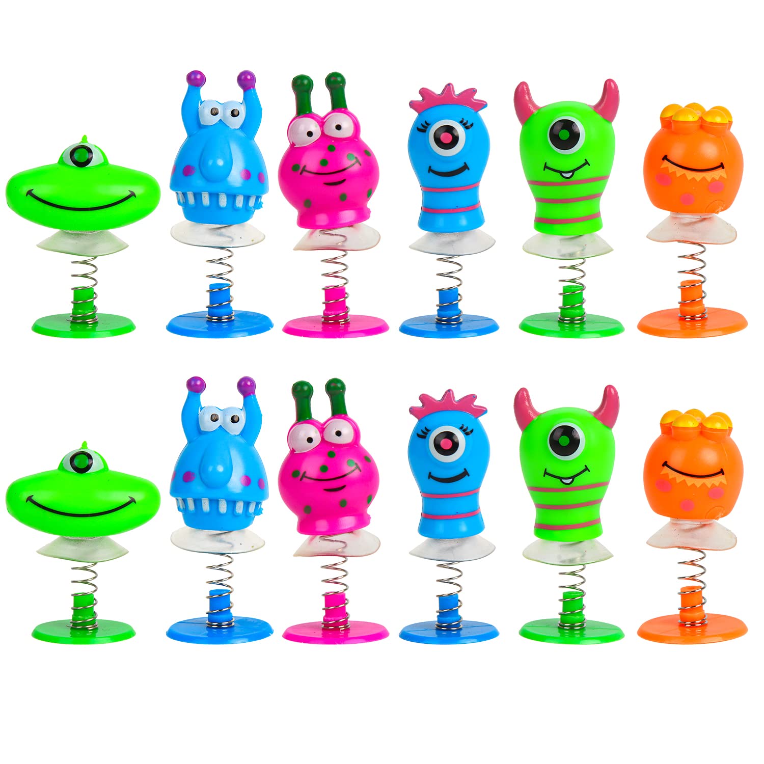 VEYLIN Monster Jump, 18PCS Assorted Novelty Monster Spring Jump Up Party Favor Toys Kids Classroom Prizes