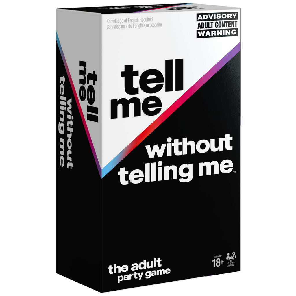 Spin Master Games Tell Me Without Tell Me - الاتجاه الفيروسي، والآن لعبة حفلات مرحة لحفلات توديع العزوبية والجامعة وأعياد الميلاد والمزيد، للبالغين من سن 18 عامًا فما فوق