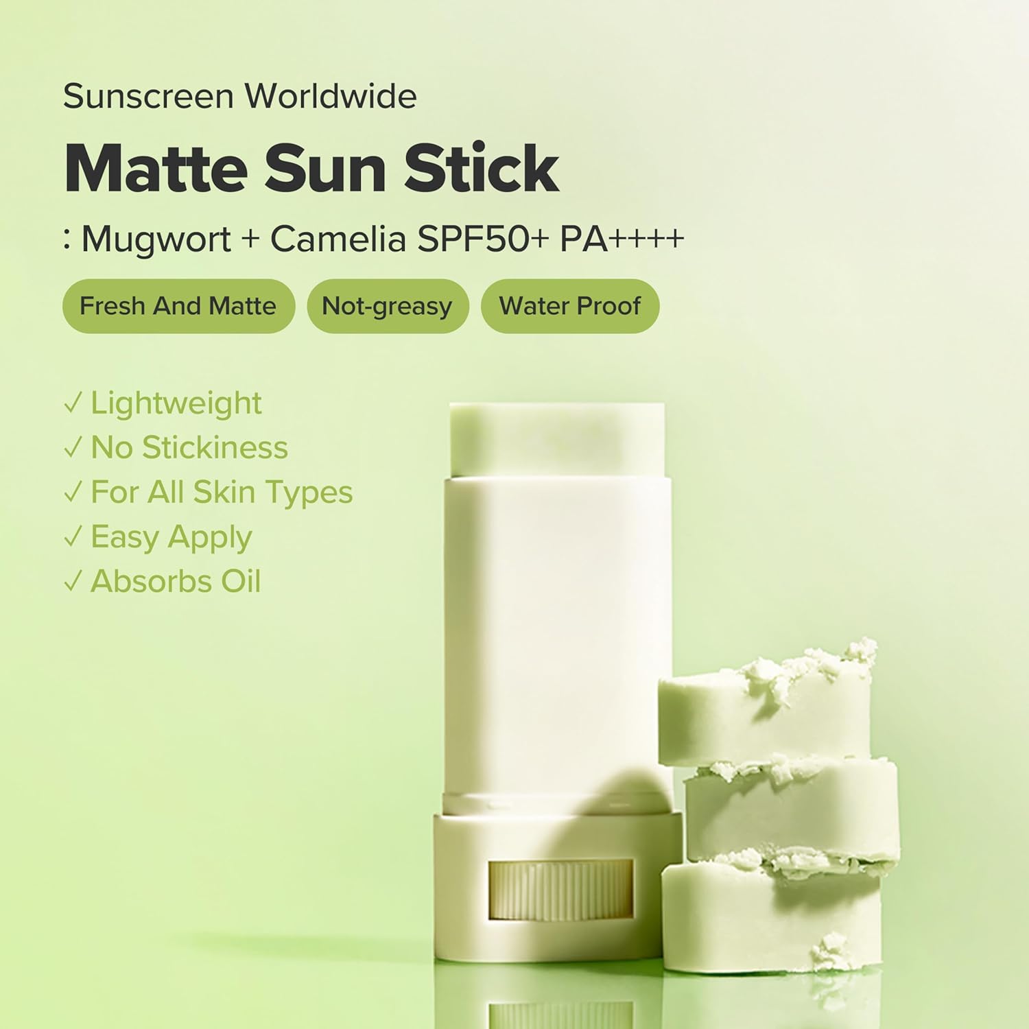 Beauty of Joseon Matte Sun Stick Mugwort Camelia for face Korean Sunscreen moisturizing with SPF 50 PA++++ Sebum Control No white Cast skincare for Women and Men 18g