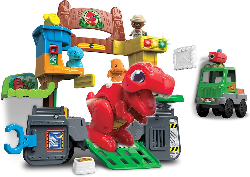 VTech Toot-Toot Friends 2-In-1 Dinosaur Park, Interactive Toy with Lights, Sounds and Music, Dinosaur Truck Toy for Kids, Toy Truck Vehicle Set for Kids